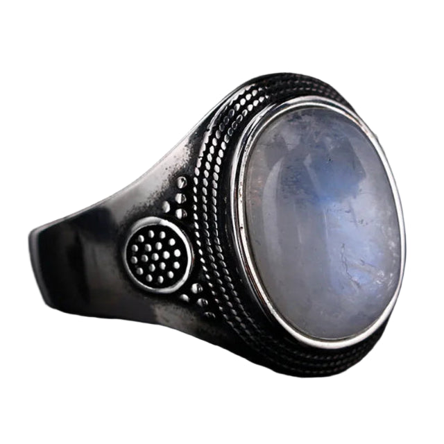 Anillo Ovalado Piedra de Luna para Mujer