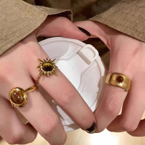 Anillo Ovalado Ojo de Tigre