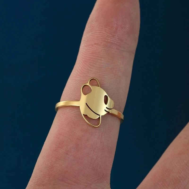 Anillo Panda Fino de Oro