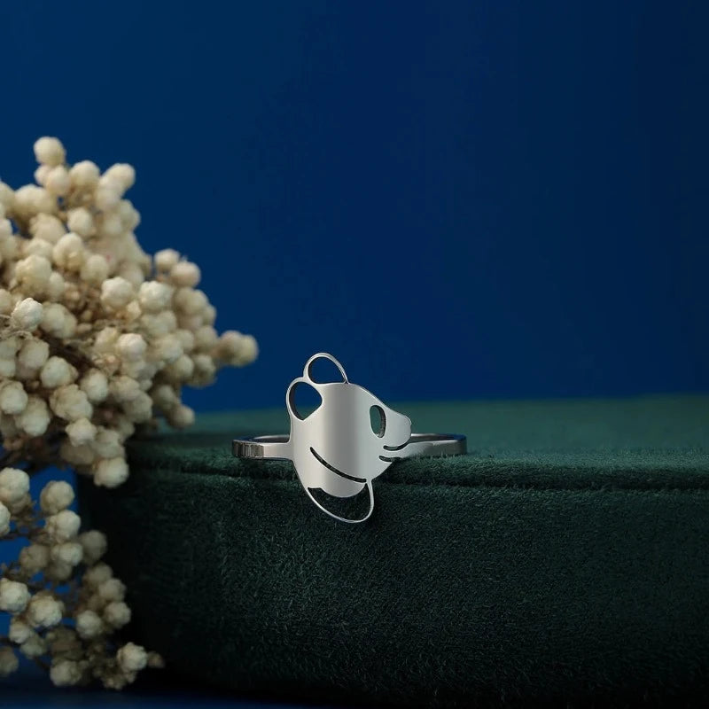 Anillo Panda Fino de Plata