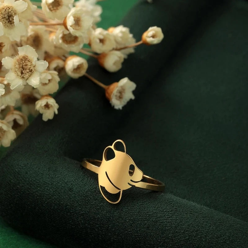 Anillo Panda Fino Oro