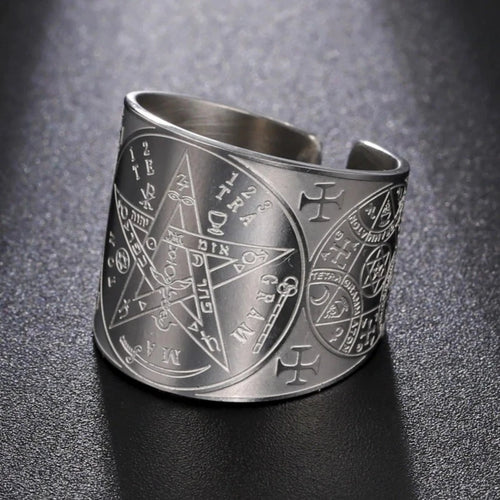 Anillo Pentagrama Tetragrama Witchcraft Brujería