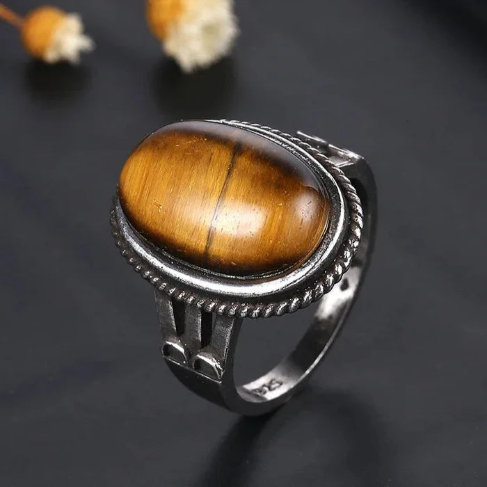 Anillo con piedra Ojo de Tigre para mujer