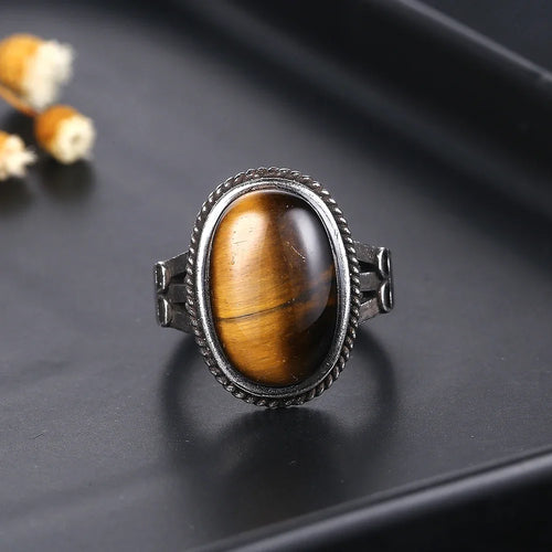 Anillo con piedra Ojo de Tigre para mujer