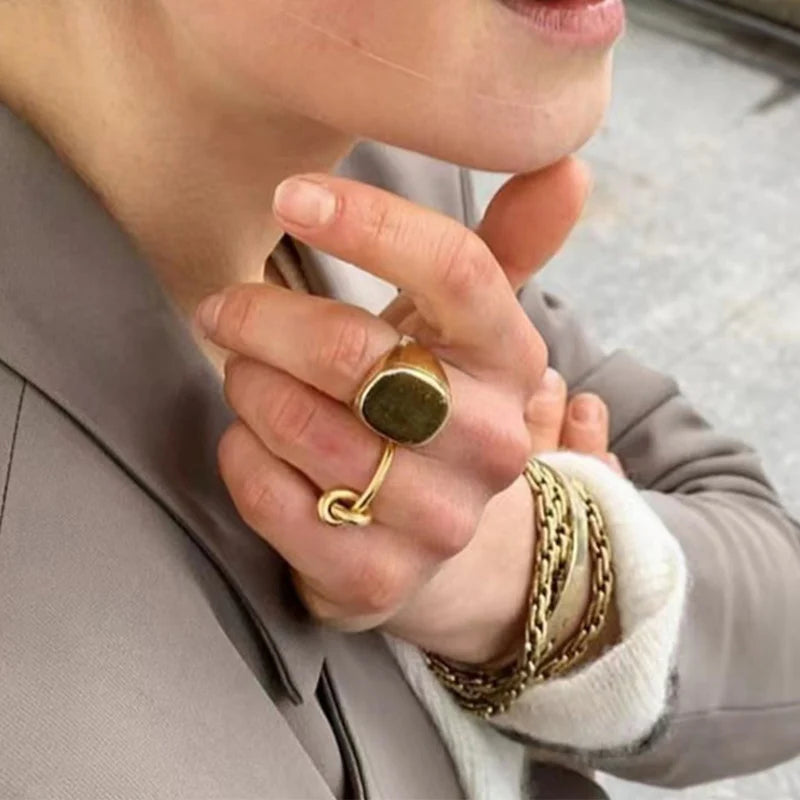 Anillo Piedra Ojo de Tigre Oro