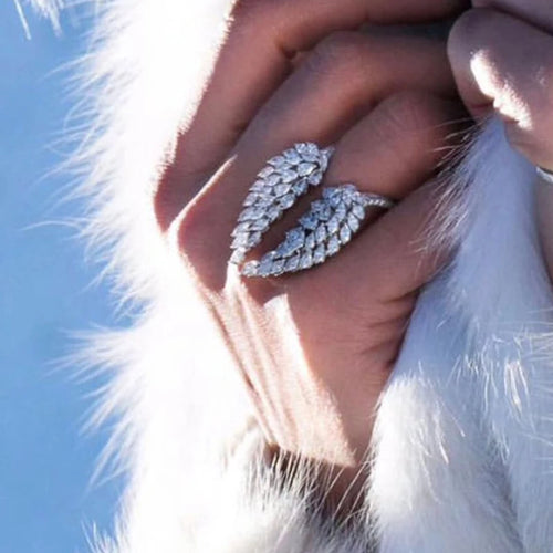 Anillo Pluma en Circonio plata