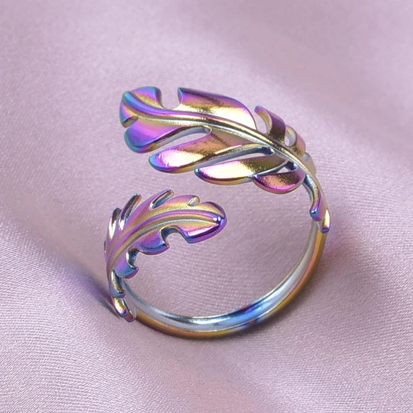 Anillo Pluma para Mujer oro rosa