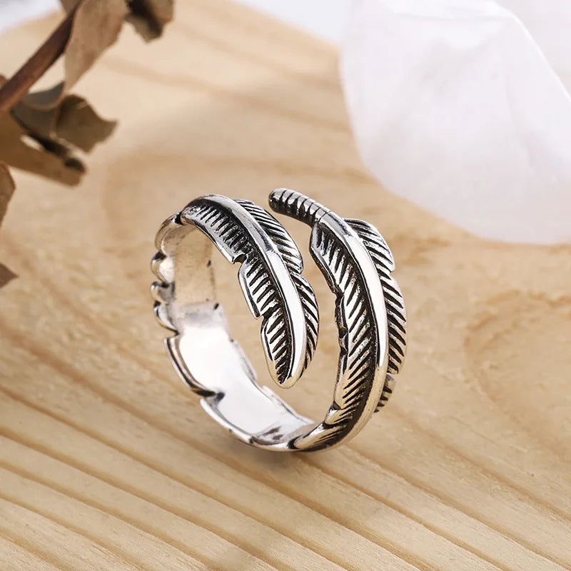 Anillo Pluma Estilo Étnico Mujer