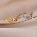 Anillo mujer alas de ángel oro