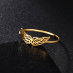 Anillo mujer alas de ángel oro
