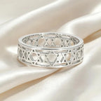 Anillo para mujer con <span data-glossary-id="">estrellas de David</span> símbolo judío plata