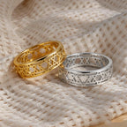 Anillo para mujer con <span data-glossary-id="">estrellas de David</span> símbolo judío 