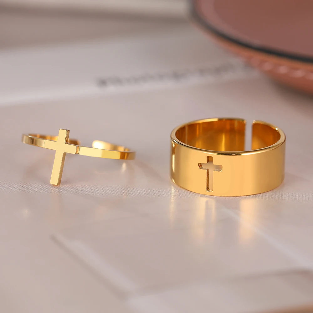 Anillo para Mujer Cruz Cristiana oro