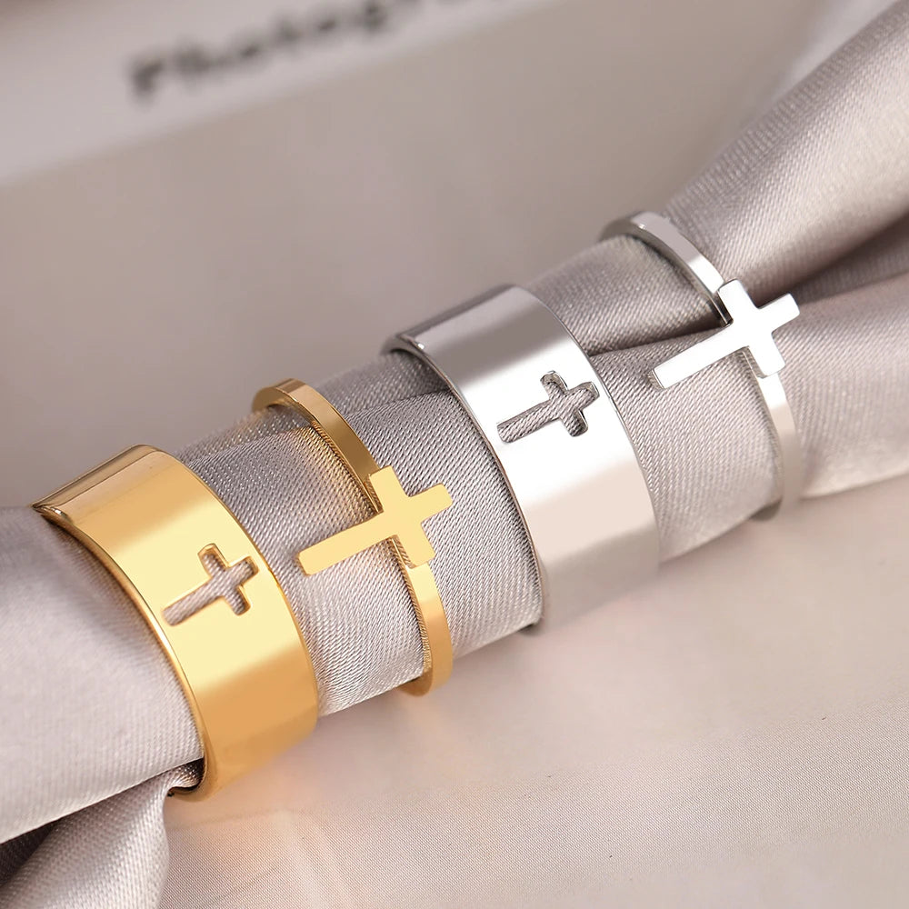 Anillo para Mujer Cruz Cristiana plata