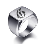 Anillo ancho para hombre inicial g