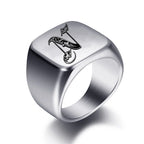 Anillo ancho para hombre inicial n