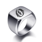 Anillo ancho para hombre inicial o