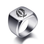 Anillo ancho para hombre inicial q