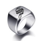 Anillo ancho para hombre inicial w