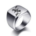 Anillo ancho para hombre inicial x