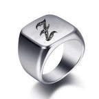 Anillo ancho para hombre inicial z