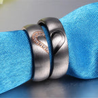 Anillo Prueba de Amor "I Love You" con Corazón Negro o Cristal negro