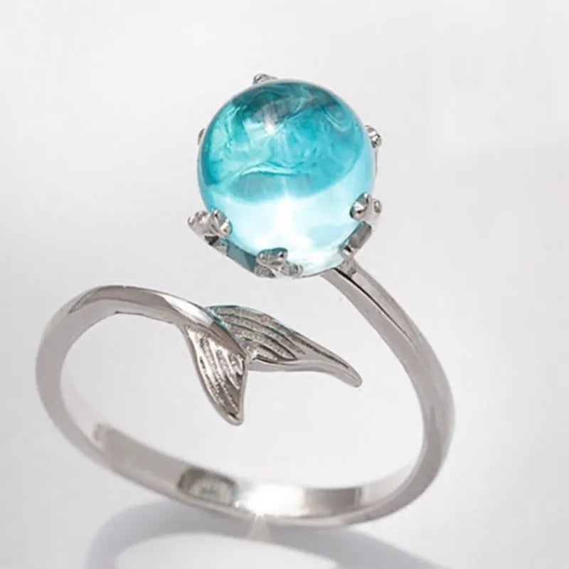 Anillo Cola de Sirena Azul mujer