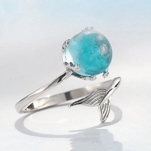 Anillo Cola de Sirena Azul Mujer