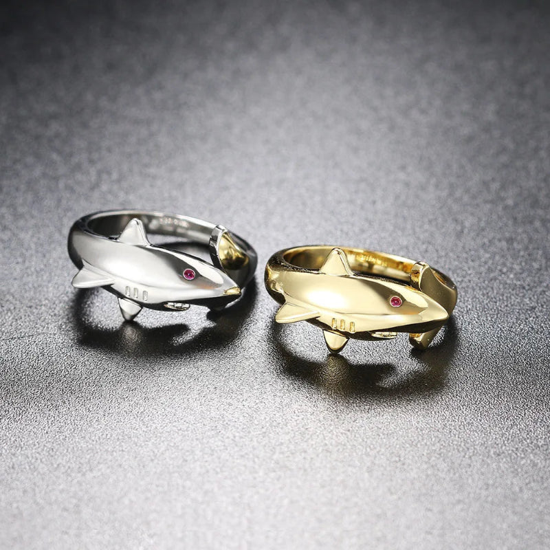 Anillo de Tiburón con Circonio plata