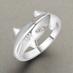 Anillo de Tiburón con Circonio plata