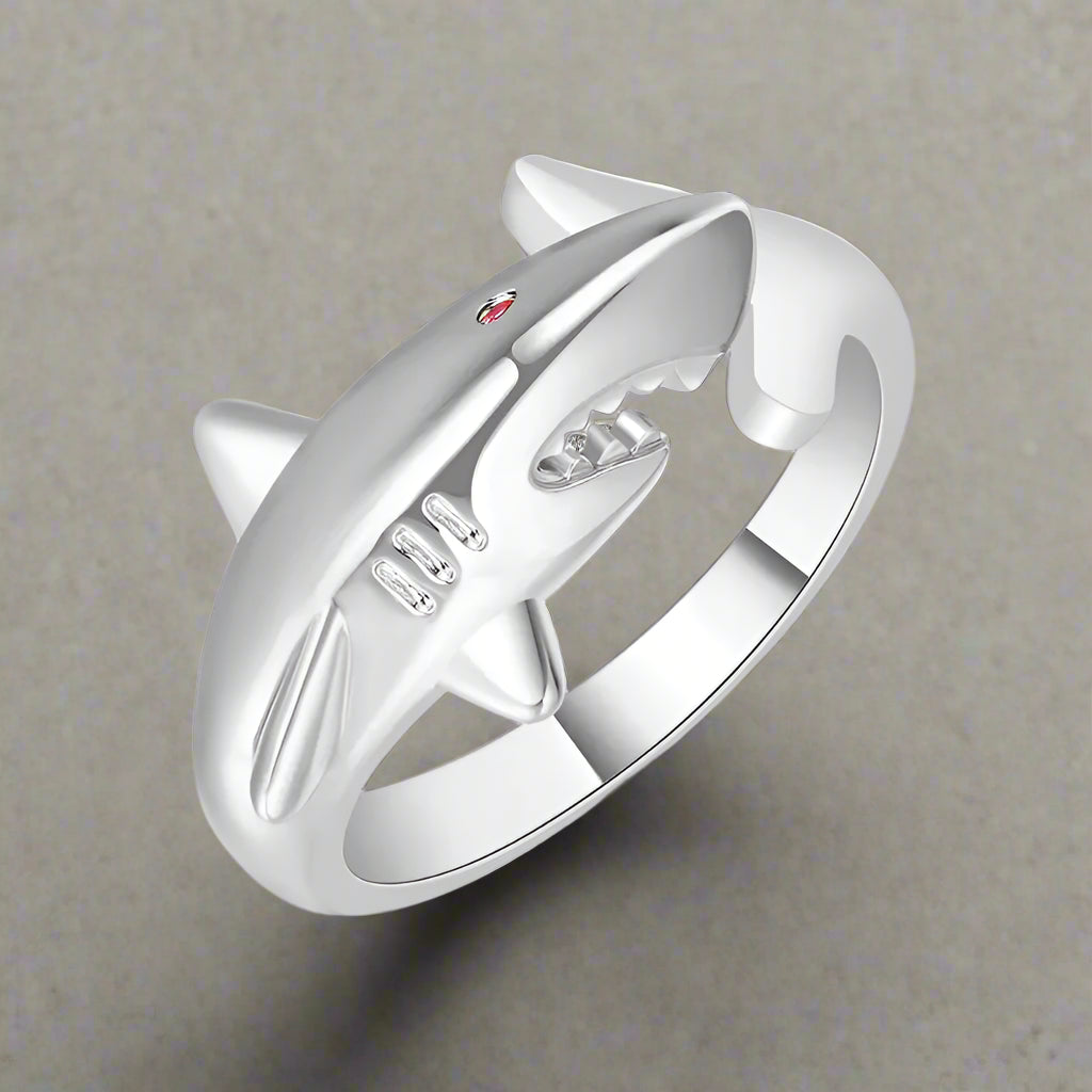 Anillo de Tiburón con Circonio plata