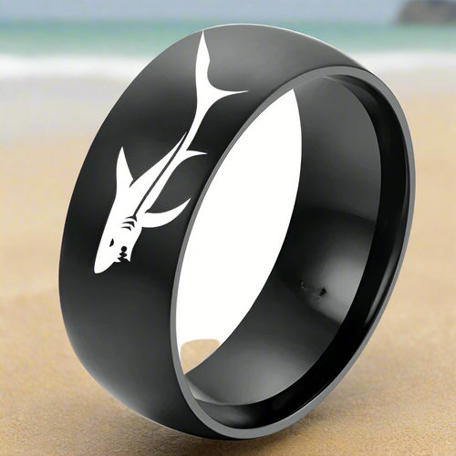 Anillo de Tiburón Negro o Plateado negro