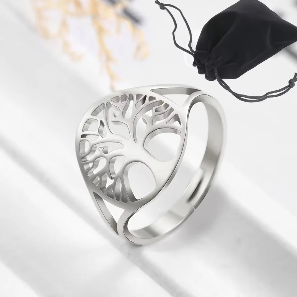 Anillo Retro Árbol de la Vida plata