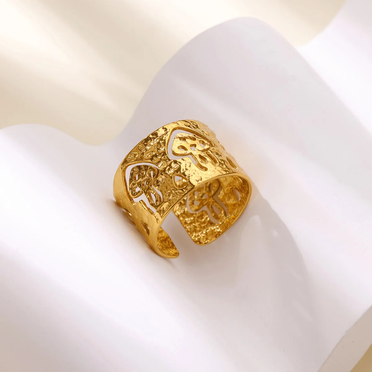 Anillo Retro con Champiñones oro