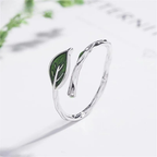 Anillo Retro con Hoja de Otoño