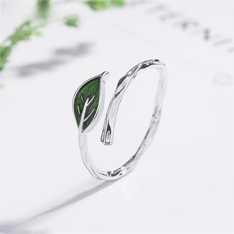 Anillo Retro con Hoja de Otoño