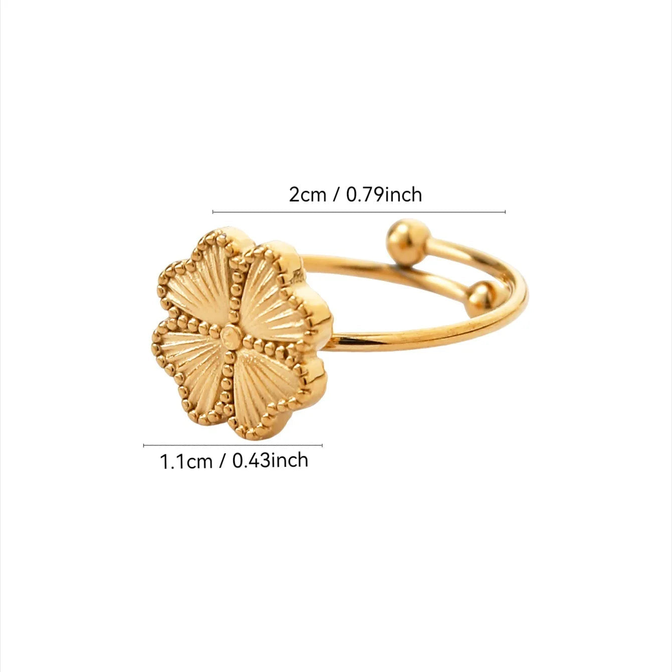 Anillo Retro con Trébol de 4 Hojas