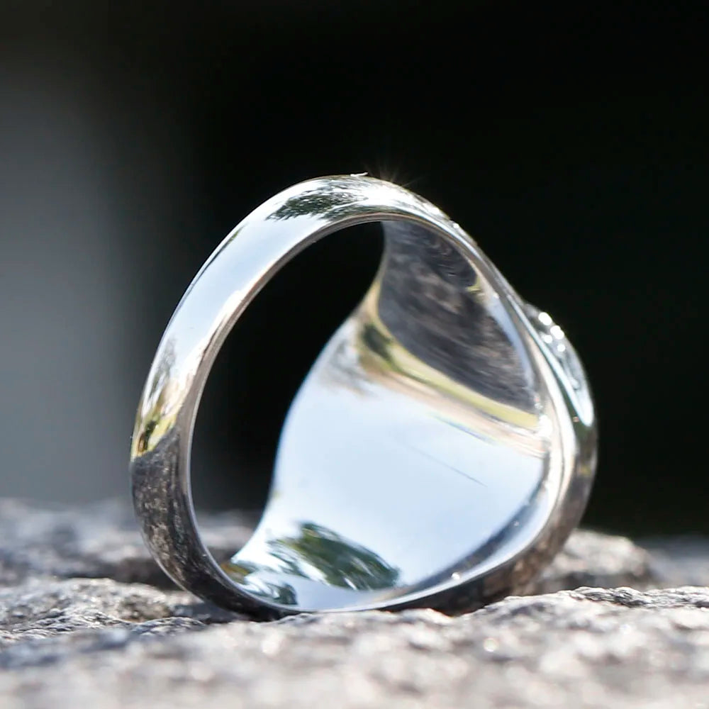 Anillo redondo árbol de la vida con cristal amarillo
