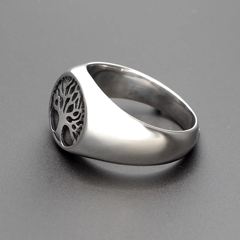 Anillo redondo árbol de la vida de estilo depurado