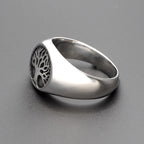 Anillo redondo árbol de la vida de estilo depurado