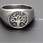 Anillo redondo árbol de la vida de estilo depurado