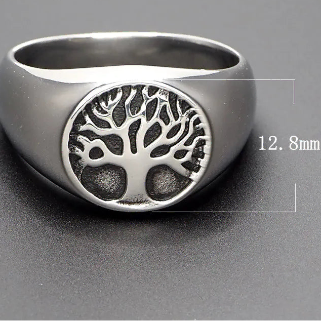 Anillo redondo árbol de la vida de estilo depurado