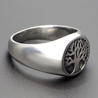 Anillo redondo árbol de la vida de estilo depurado