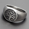 Anillo redondo árbol de la vida de estilo depurado