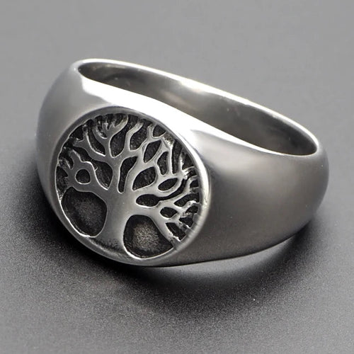 Anillo redondo árbol de la vida de estilo depurado