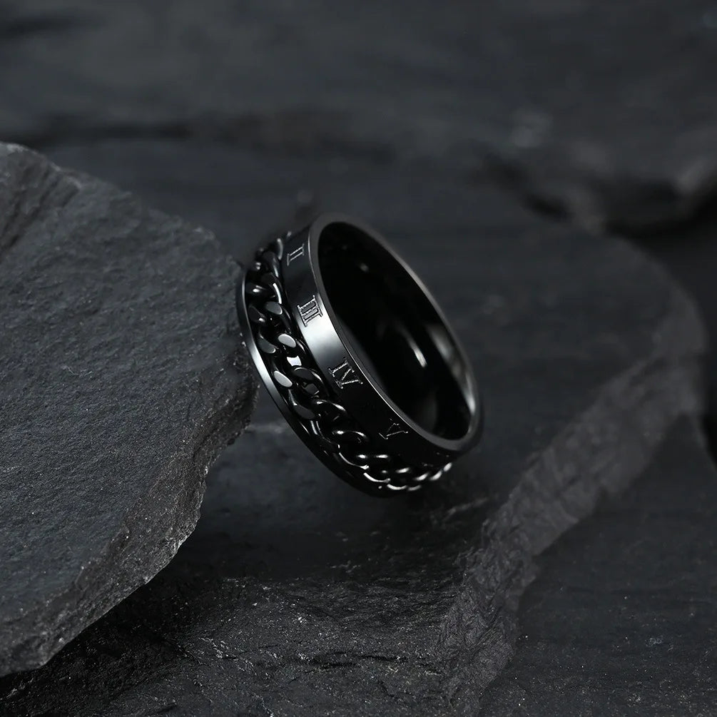 Anillo Giratorio Antiestrés para Hombre negro