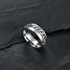 Anillo Giratorio Antiestrés para Hombre plateado