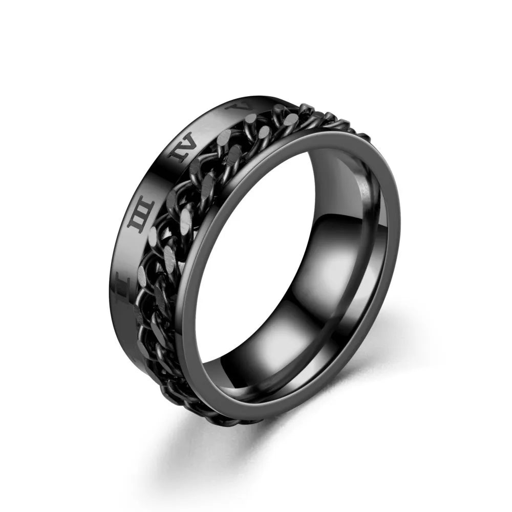 Anillo Giratorio Antiestrés para Hombre negro