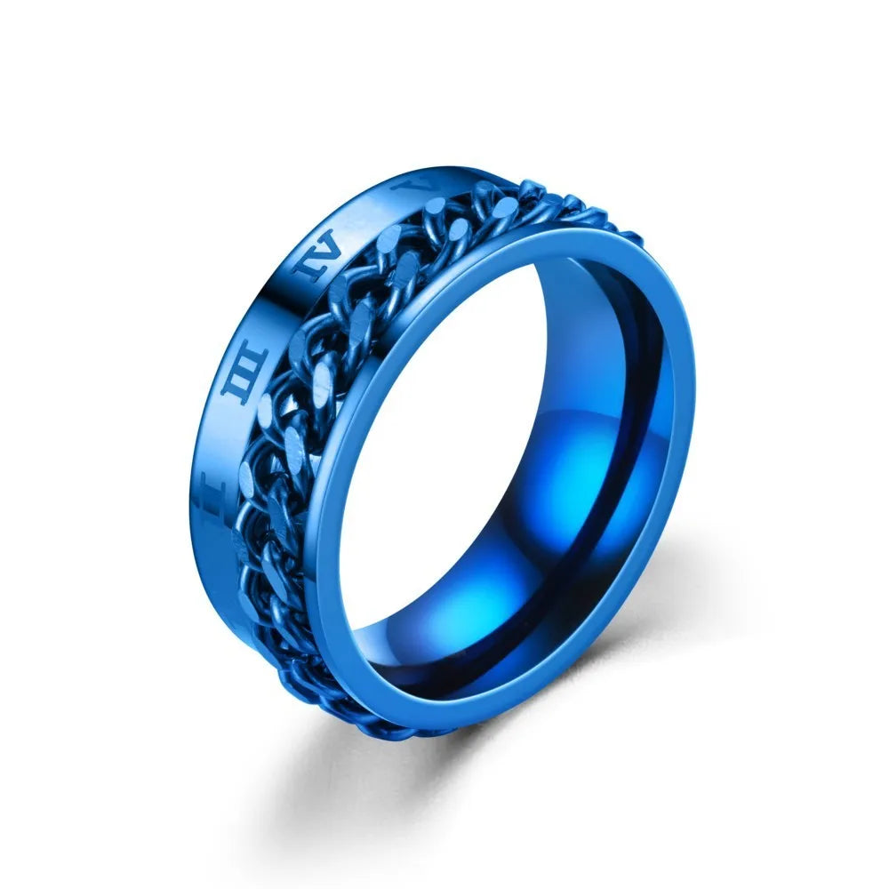 Anillo Giratorio Antiestrés para Hombre azul