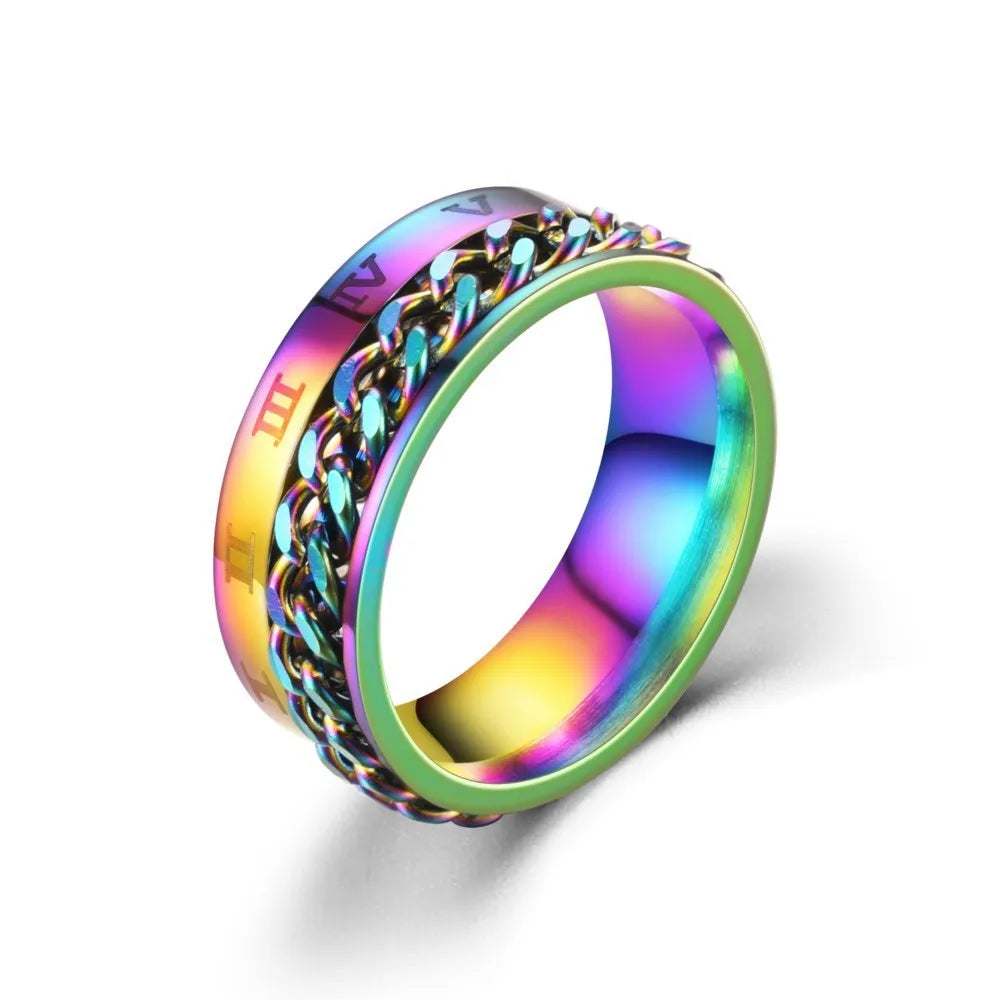Anillo Giratorio Antiestrés para Hombre multicolor